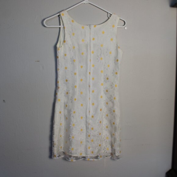 90s White Daisy Floral Mini Dress XS - Picture 6 of 7